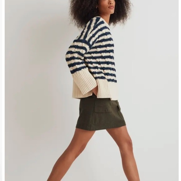 Madewell Sweaters - NWT Madewell Yasmin Stripe Lattice
Stitch Sweater
Sz Small Regular, ECRU STRIPE